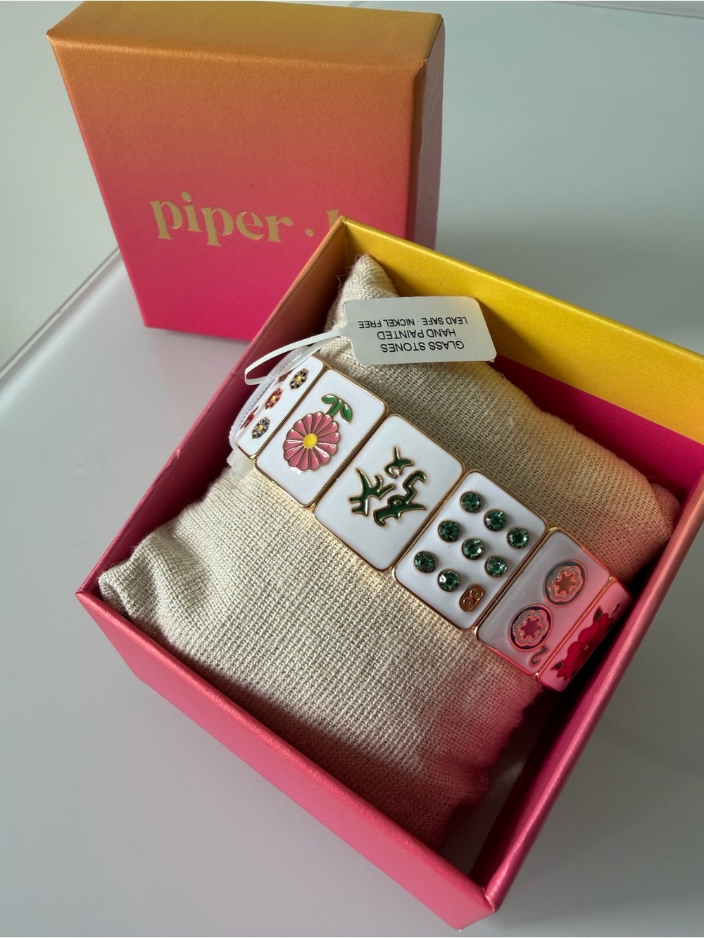Piper K Mahjong Tiles Stretch Bracelet